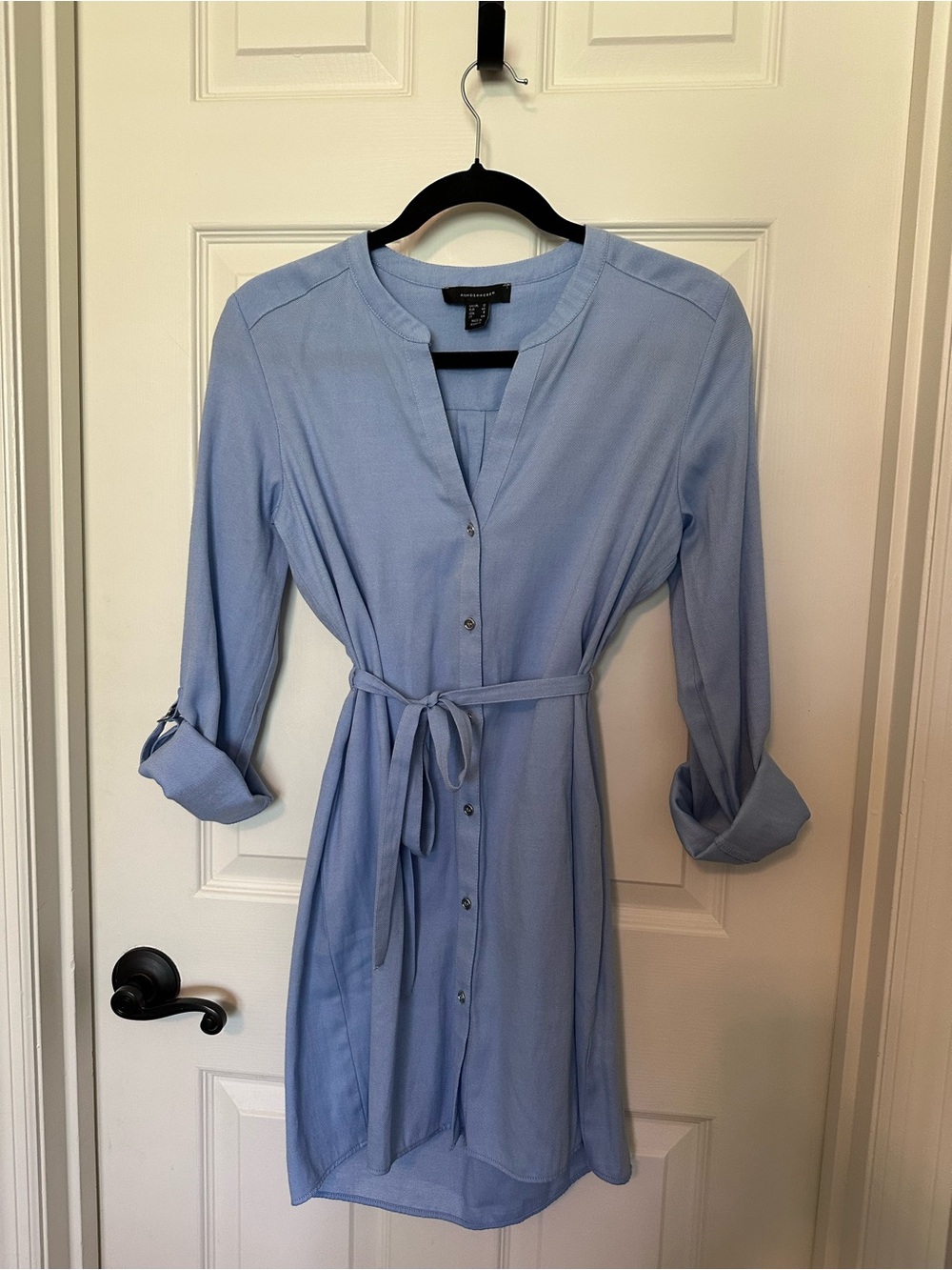 Atmosphere Light Blue Midi Shirt Dress with Tie Waist